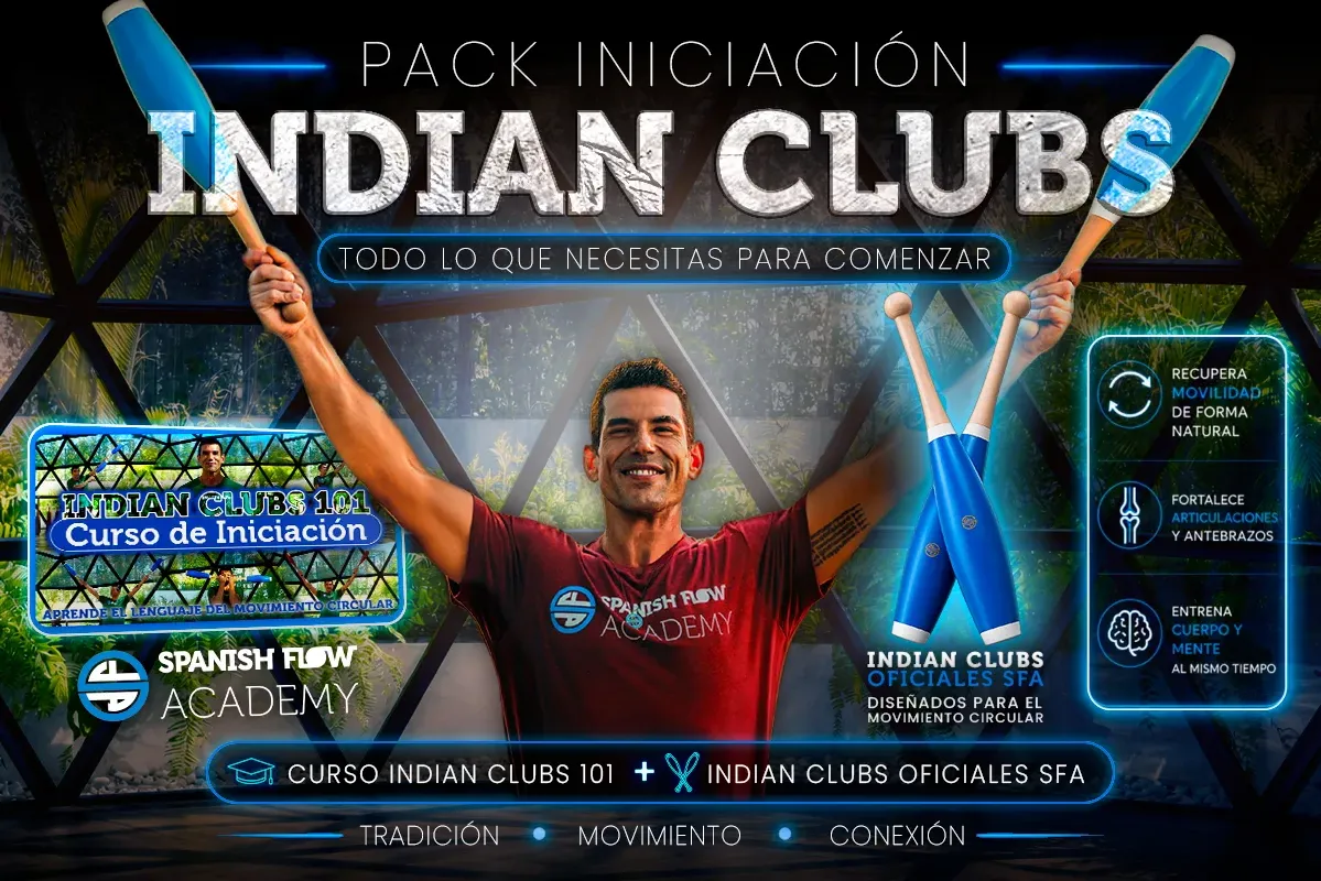 Pack Iniciación Indian Clubs: pareja de Indian Clubs SFA y curso Indian Clubs 101
